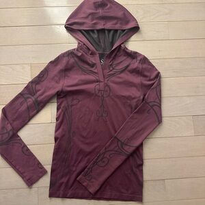 Climawear seamless Maroon and Gray Hooded Top